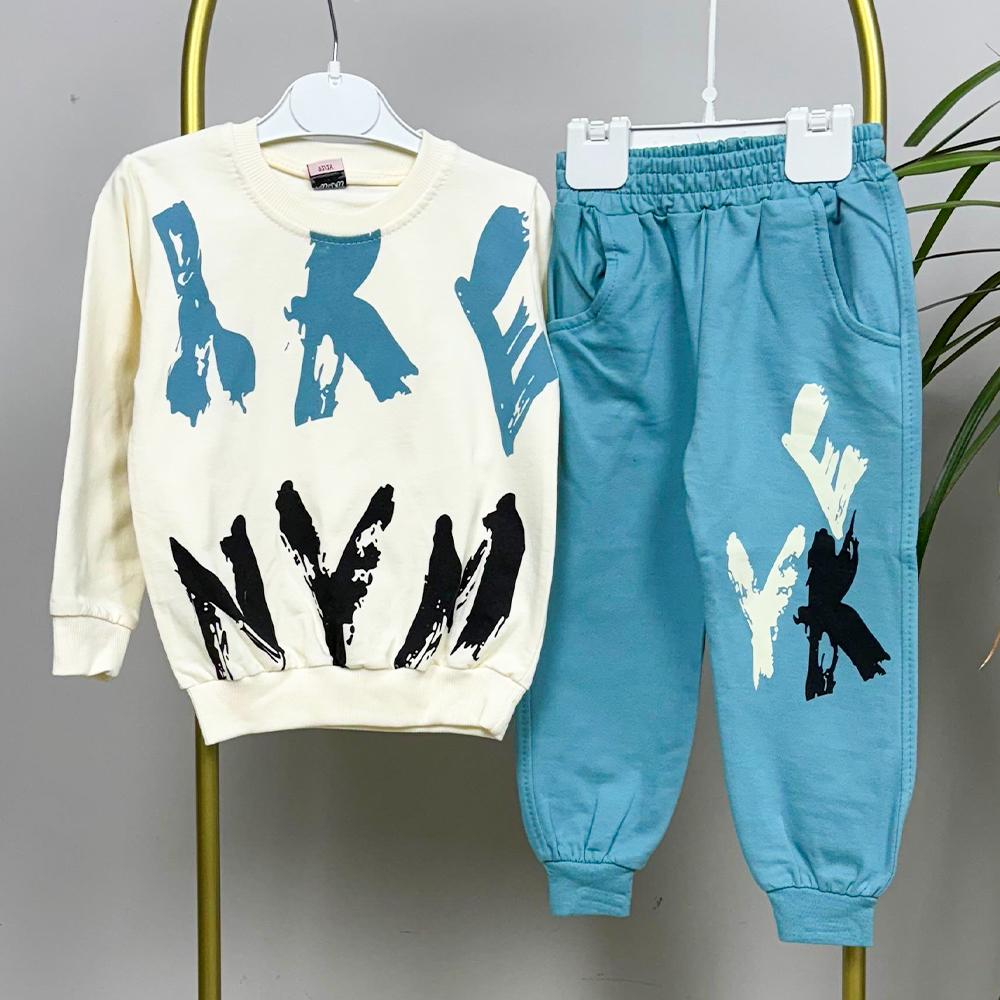 Turkuaz Erkek Çocuk Alt-Üst Eşofman Takım