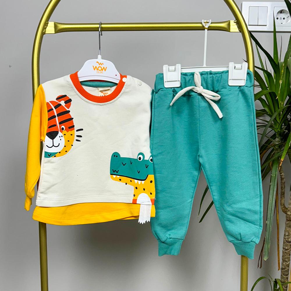 Timsah Baskılı Pamuklu Erkek Çocuk Takım