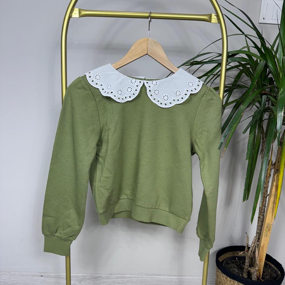 Dantel Detaylı Kız Çocuk Sweat