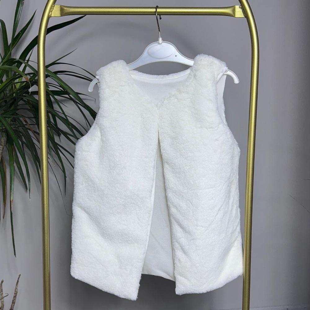 Düz Kız Çocuk Peluş Yelek