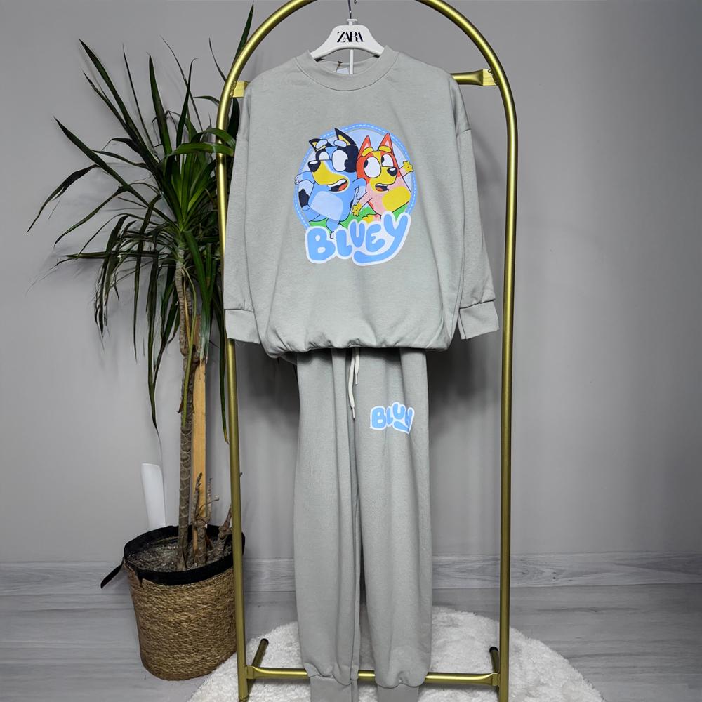 Bluey Baskılı Erkek Çocuk Eşofman Takımı Taş