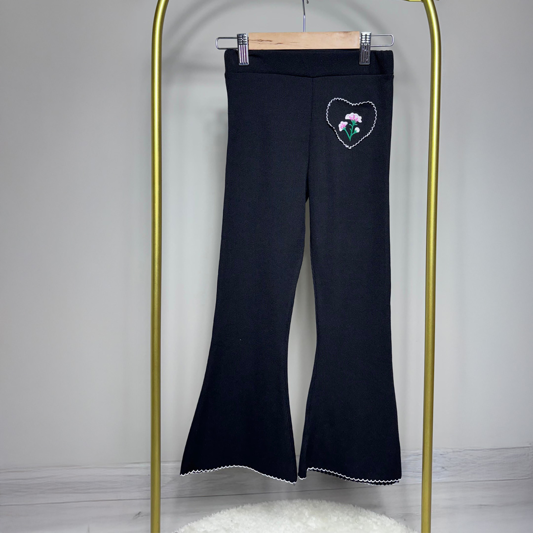 Fitilli Kalp Cepli İspanyol Paça Kız Çocuk Tayt