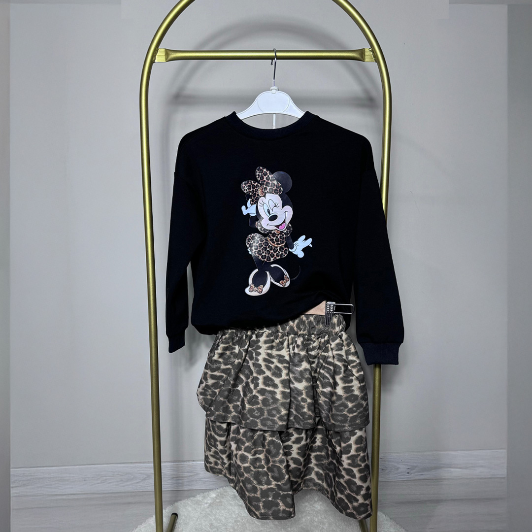 Mickey Mouse ve Leopar Etek Takımı